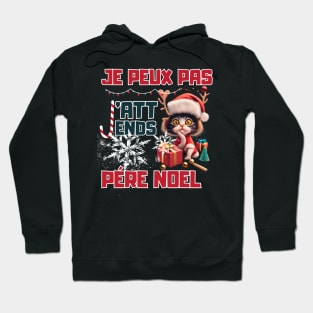 Chat joyeux noel pére cadeau humour femme et homme enfant Hoodie